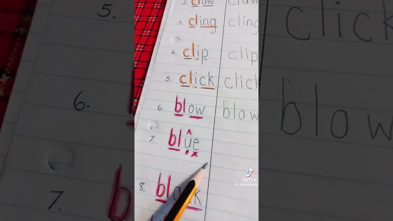 Spelling words practice the 