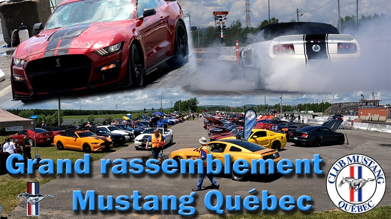 Grand rassemblement Mustangs sur la piste d'accélération de Pont-Rouge, Québec