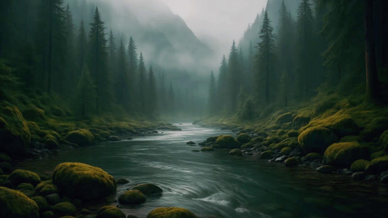LIVE: Mystical Forest River | Deep Relaxation & Sleep | White Noise Room 4K