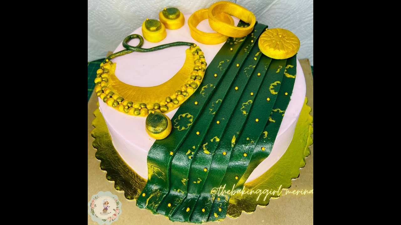 Saree cake|Fondant jewellery|The Baking Girl