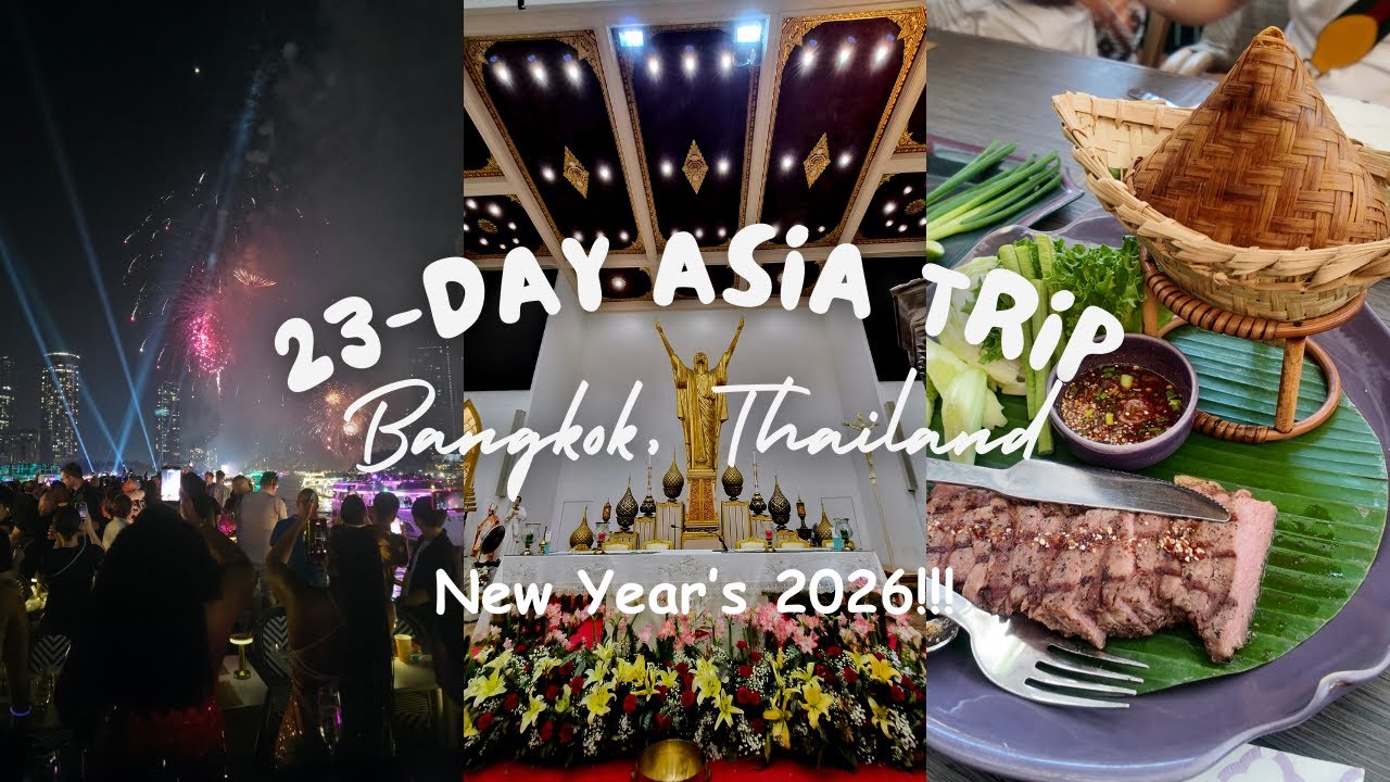 New Year's 2026 in Bangkok, Thailand! | Buffet Cruise and More! 🇹🇭🎆
