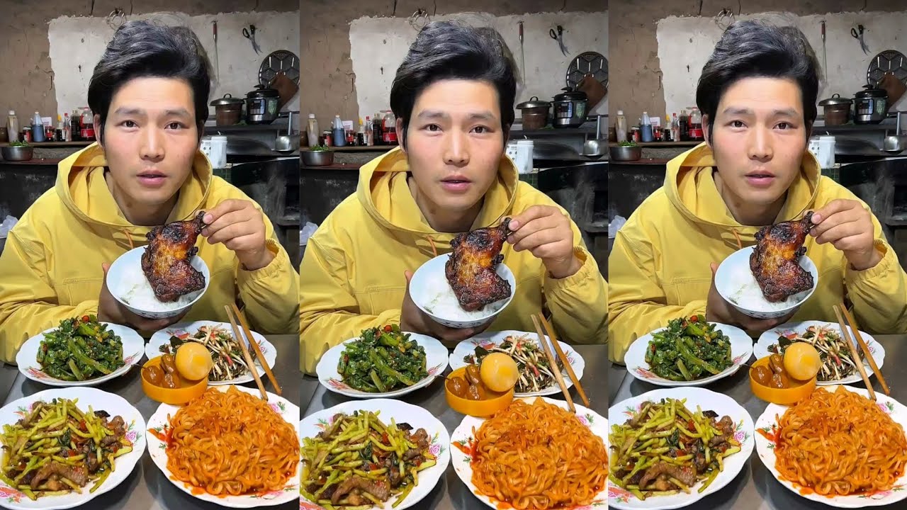 Mukbang #7: Eat pig brain belly pork, bone head pig, Noodles 🍜 🍝..#delicious #eatingshow #mukbang