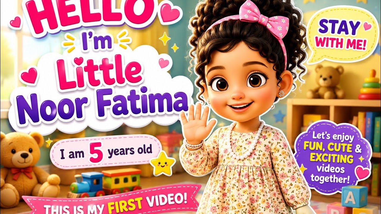 Meet Little Noor Fatima! 🌸 | My First Video | 5 Year Old Girl 👧💖#noor Fatima #kids#fun#english#enjoy