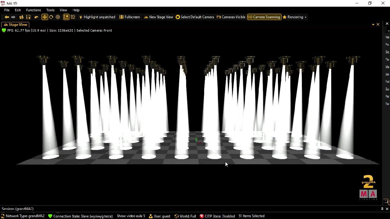 Vídeo aula 6 de grandM A2 OnPc  View  Stage View + ajustando os aparelhos e o chão do stage na MA3D