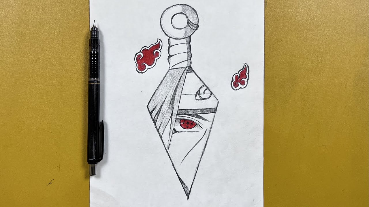 Easy to draw || how to draw itachi in Kunai || step-by-step
