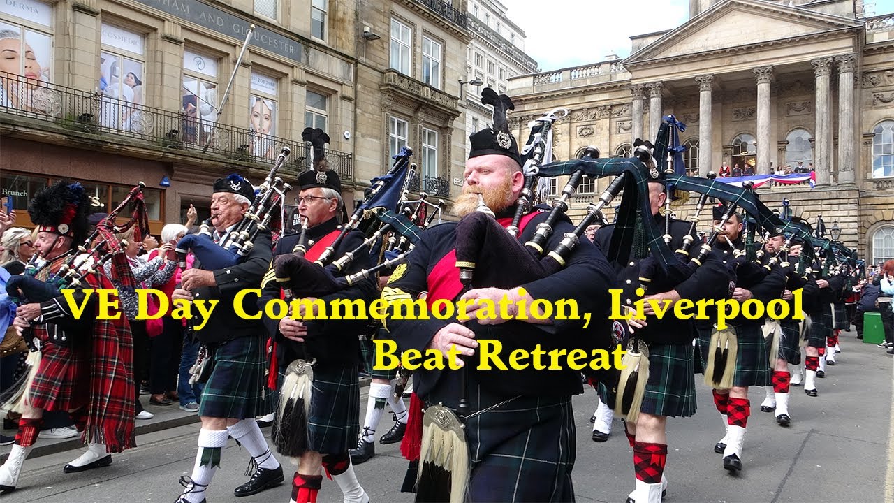 VE Day Commemoration, Liverpool. Beat Retreat.