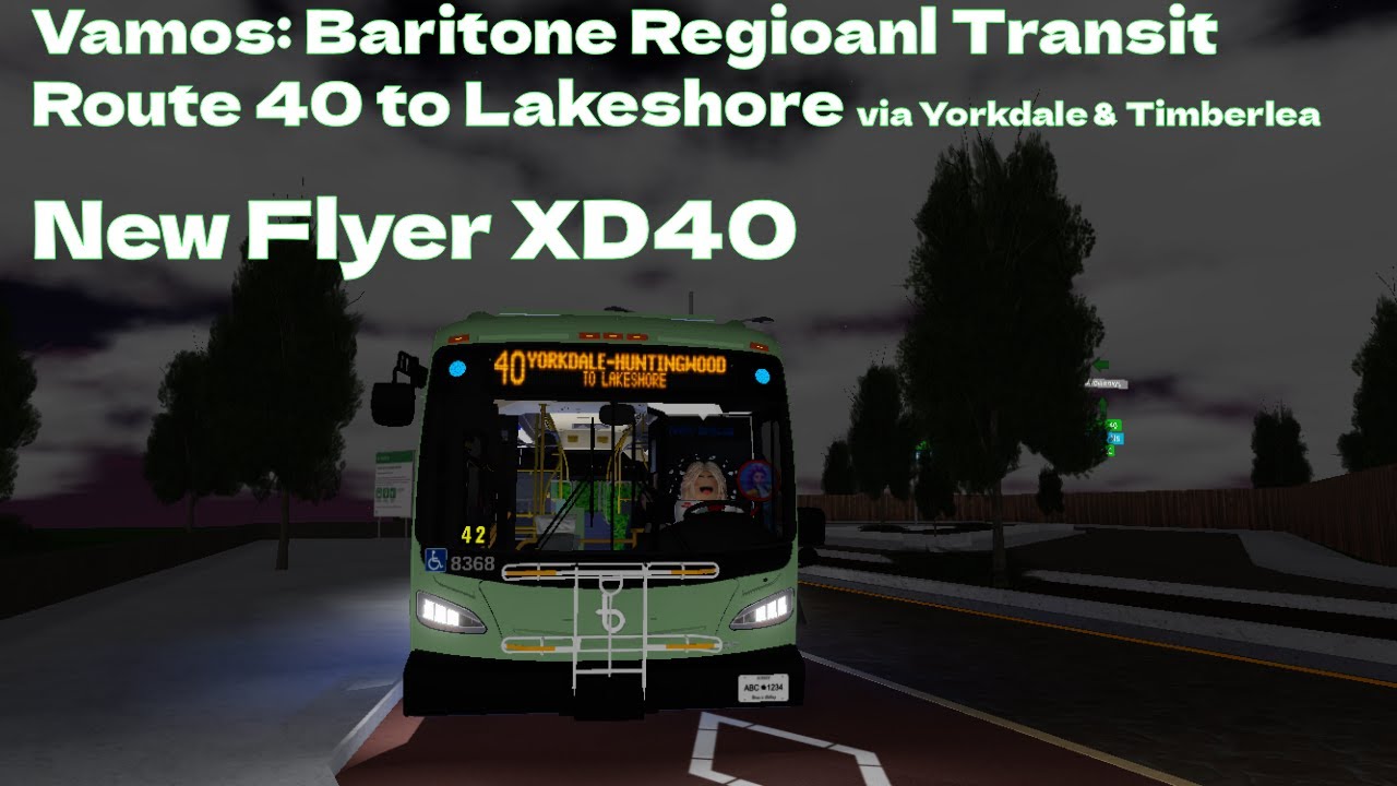 Roblox VAMOS: Baritone Regional Transit Route 40 | New Flyer XD40