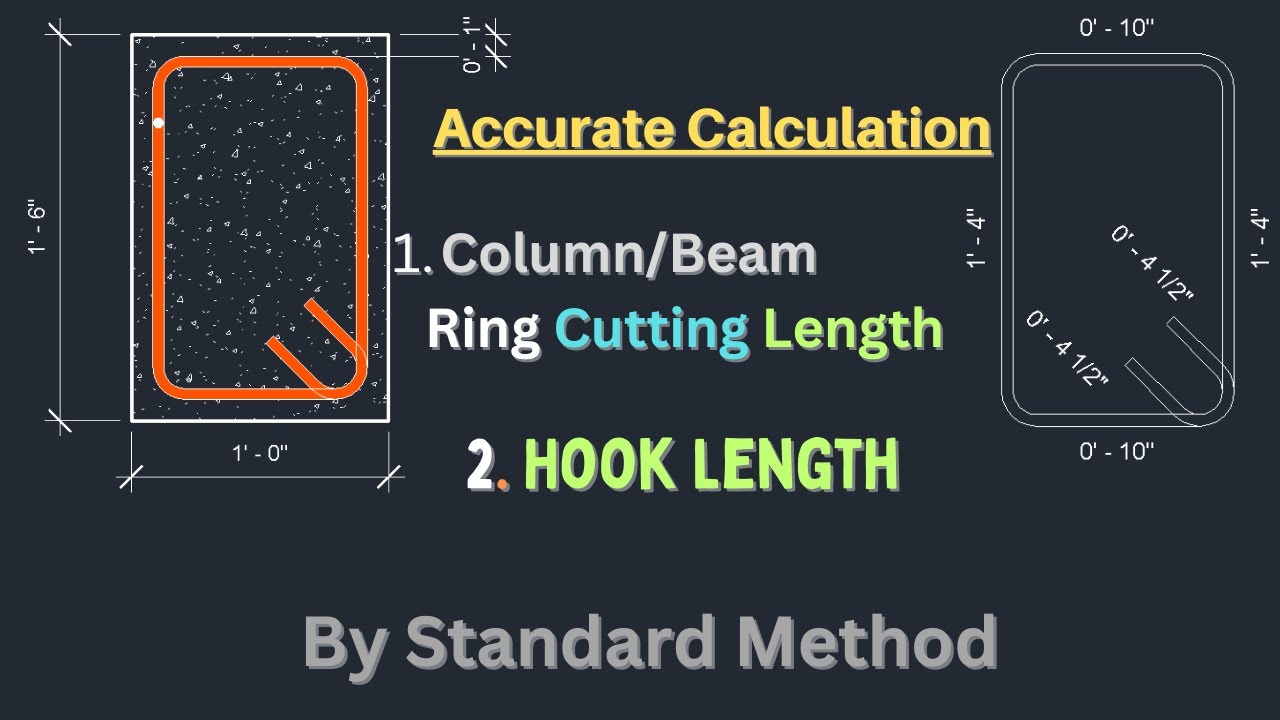 How to Calculate Accurate Column/Beam Steel Ring Cutting Length | Hook Length | by Standard Method