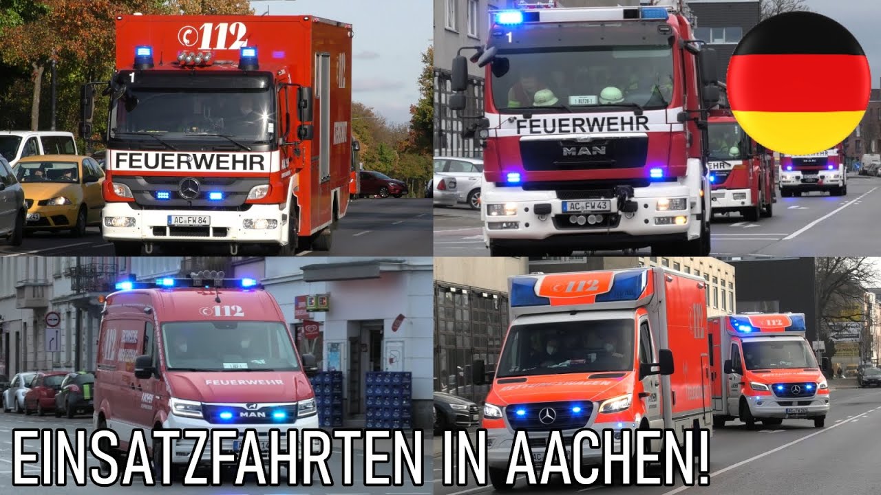 Einsatzfahrten von Feuerwehr, Polizei & Rettungsdienst in Aachen