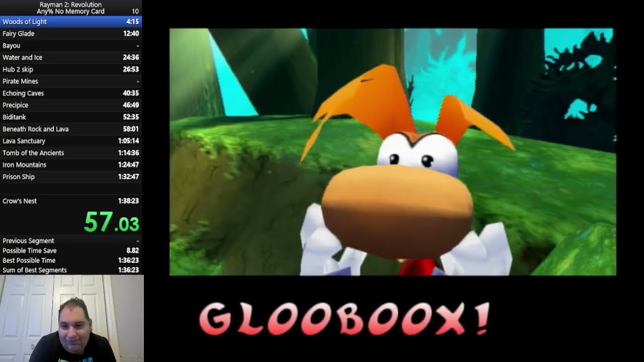 Rayman Revolution Any% No Memory Card Speedrun WR (1:34:11)