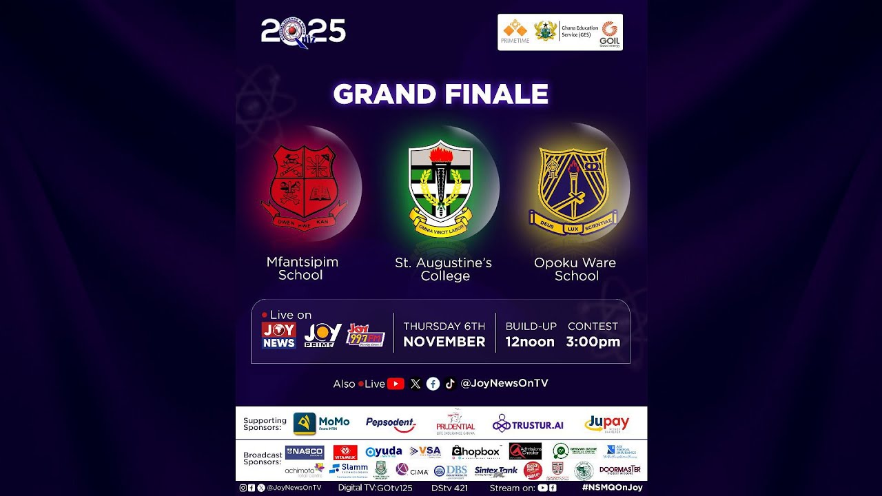 #NSMQ2025 GRAND FINALE🥳📚: Mfantsipim Sch. vs St. Augustine's College vs Opoku Ware Sch.
