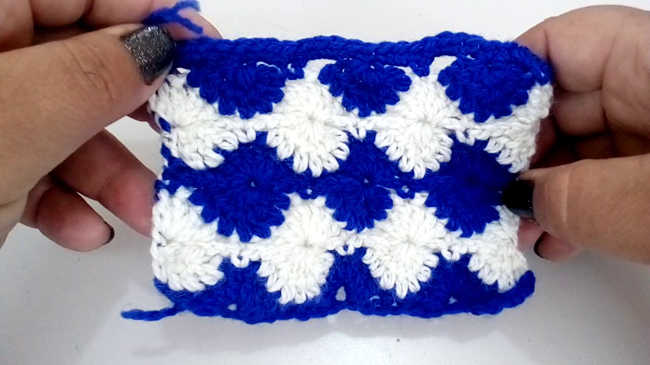 Punto arlequín tejido a crochet paso a paso