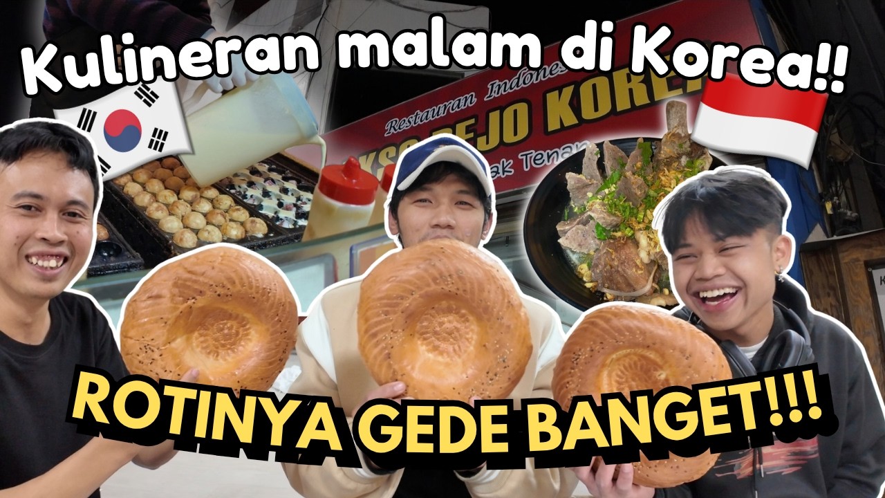 KULINERAN MALAM DI PASAR GIMHAE, KOREA!!🇰🇷 - COBAIN ROTI SEGEDE KEPALA!!😂