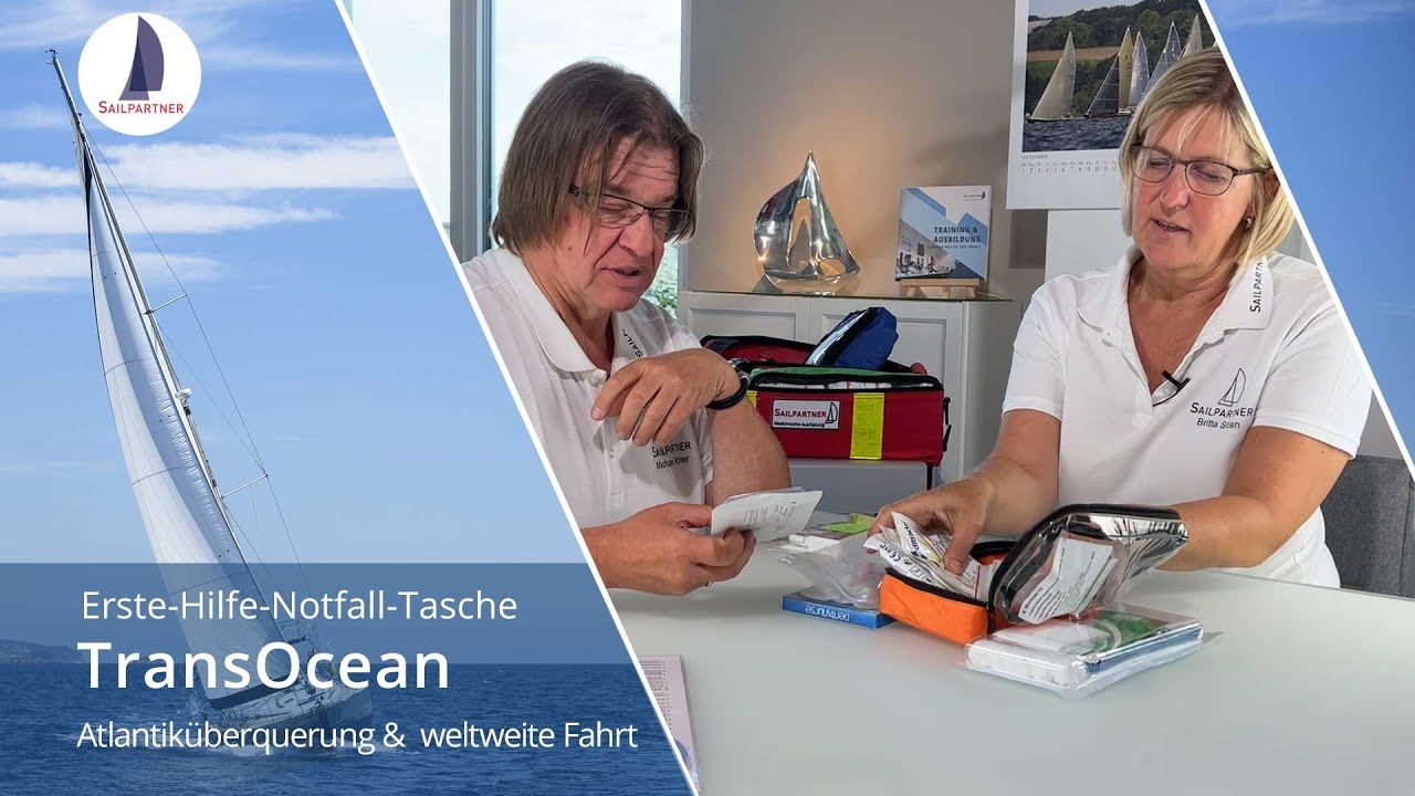 Die Erste-Hilfe Notfall-Tasche für Segler : „OFFSHORE“ -  für küstennahes Segeln- und Charter-Törns