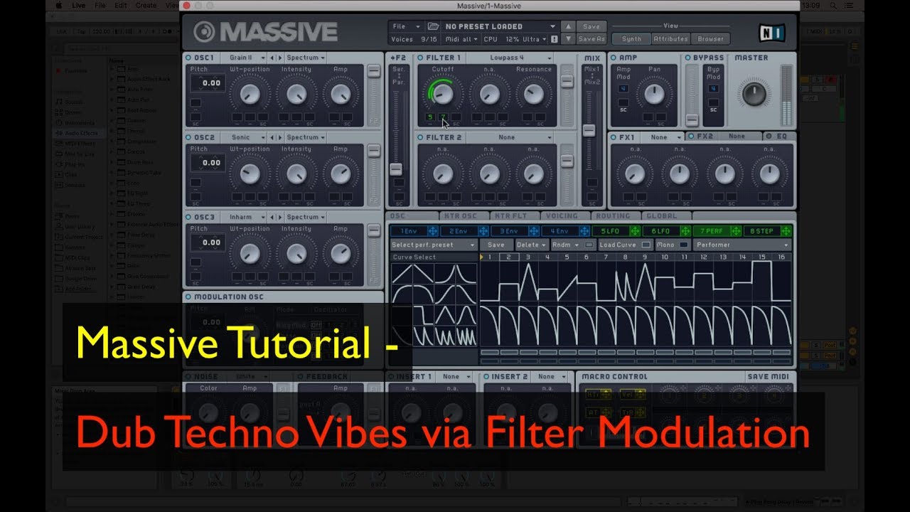 Dub Techno Vibes using Massive Filter Modulation