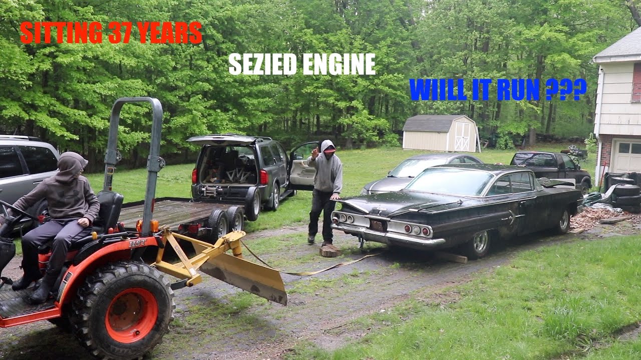 Seized Engine - Will It RUN ? - FIRST START 1960 Chevy Impala Sitting 37 Years Rescued