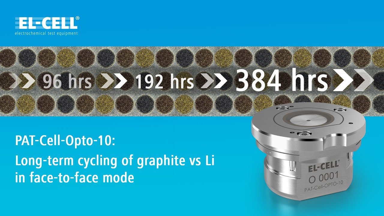 EL-Cell PAT-Cell-Opto-10: Long term cycling of graphite vs Li in face to face mode (09/2021)