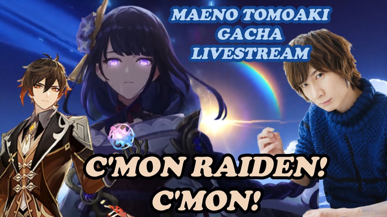 Zhongli's VA Maeno Tomoaki wishing for Raiden and showing his godly luck[ENG]