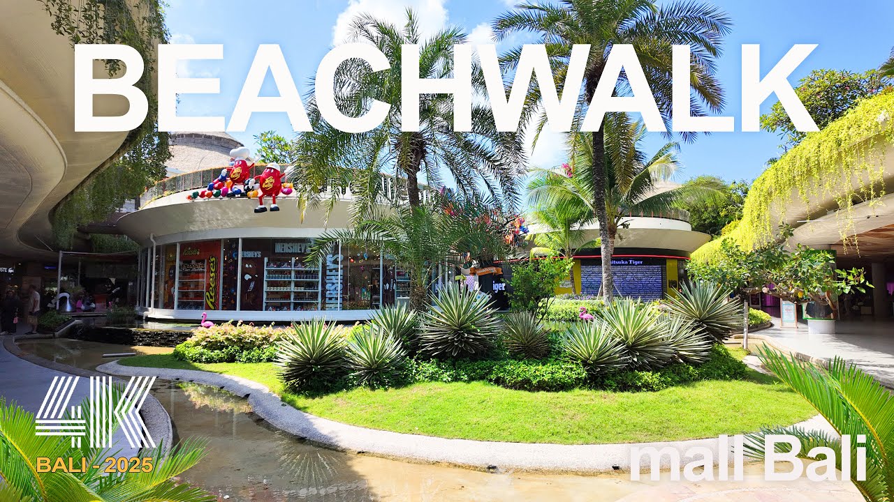 4K Beachwalk Mall Kuta Bali Walk Tour | Beachfront Mall Virtual Tour 2025