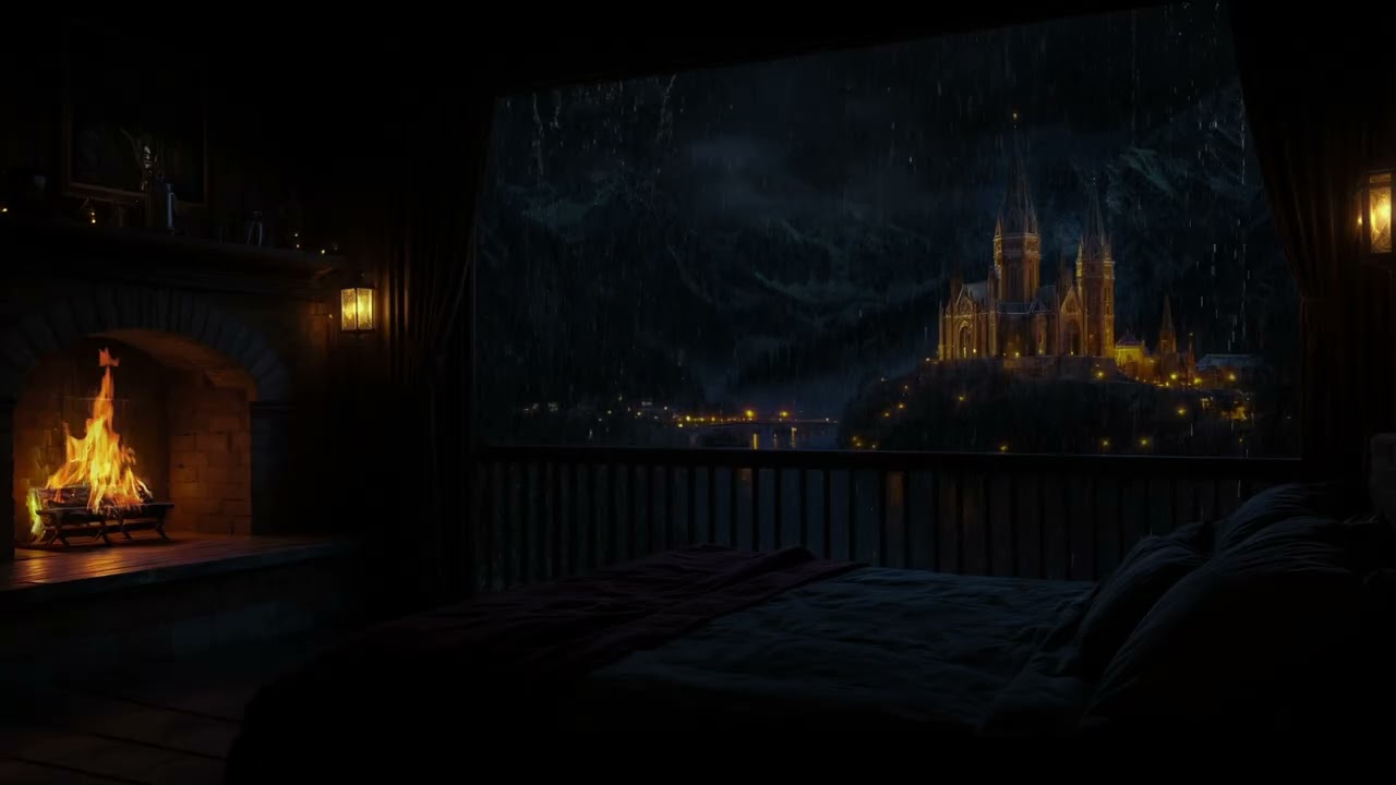 (No Ads) Sleep Hypnosis 🌧️ Rain in a Castle | Let Go of Emotional Blocks & Overcome Insomnia