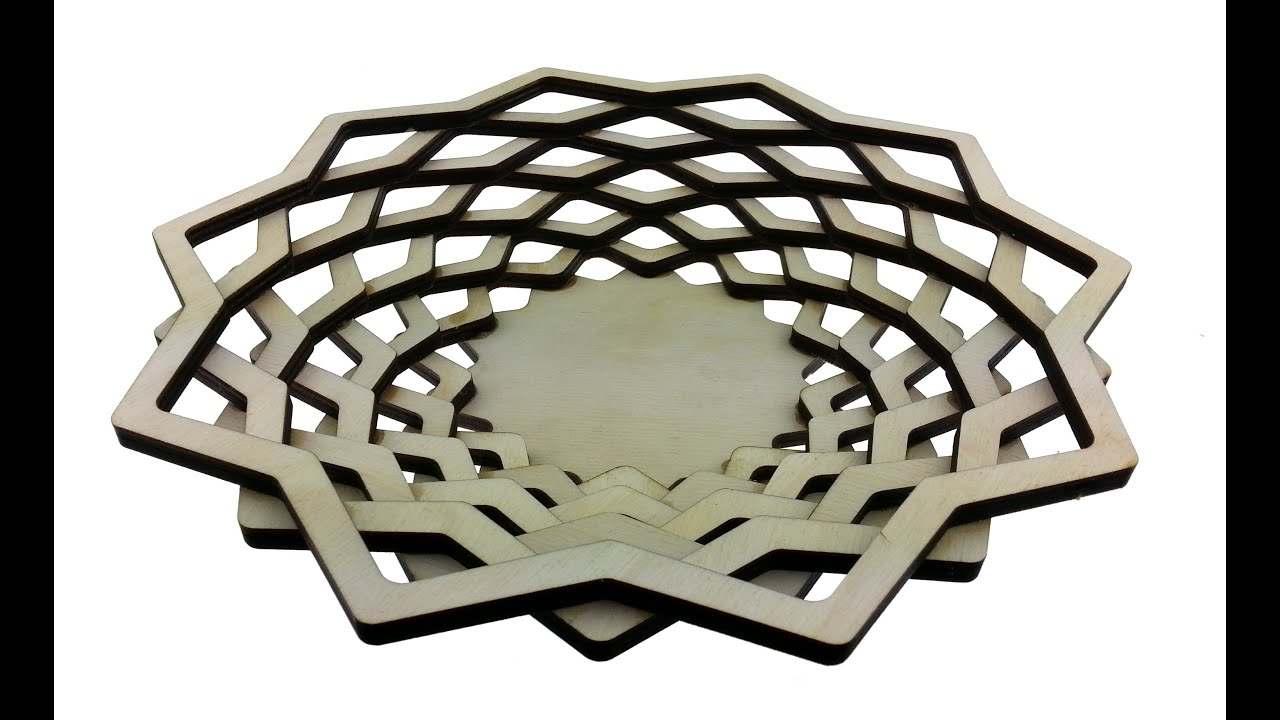 Laser-cut Bowl out of 1/4" Birch Plywood