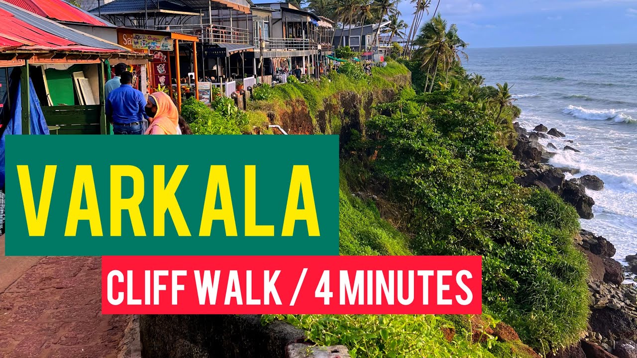 Discover VARKALA CLIFF in 4 minutes / Varkala Beach Kerala / Cafés