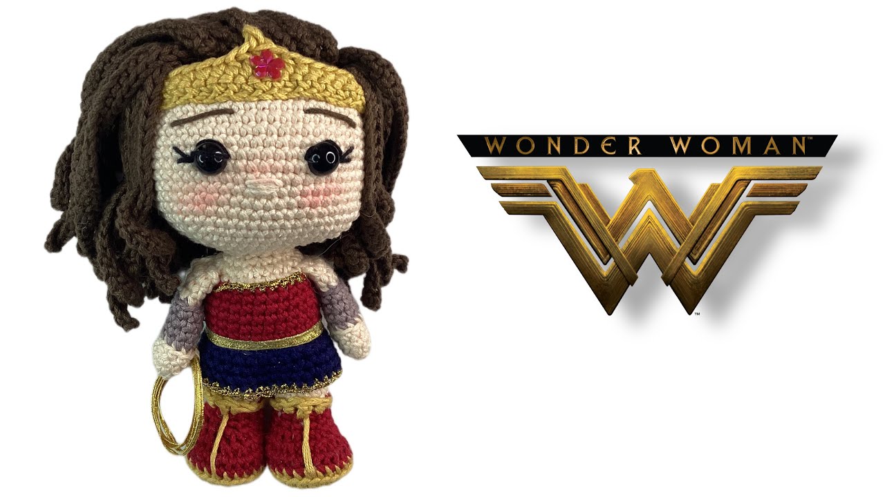 MUJER MARAVILLA FUNKO AMIGURUMI 2/3 (🇺🇸🇧🇷) #mujermaravillaacrochet #superheroesfunko)