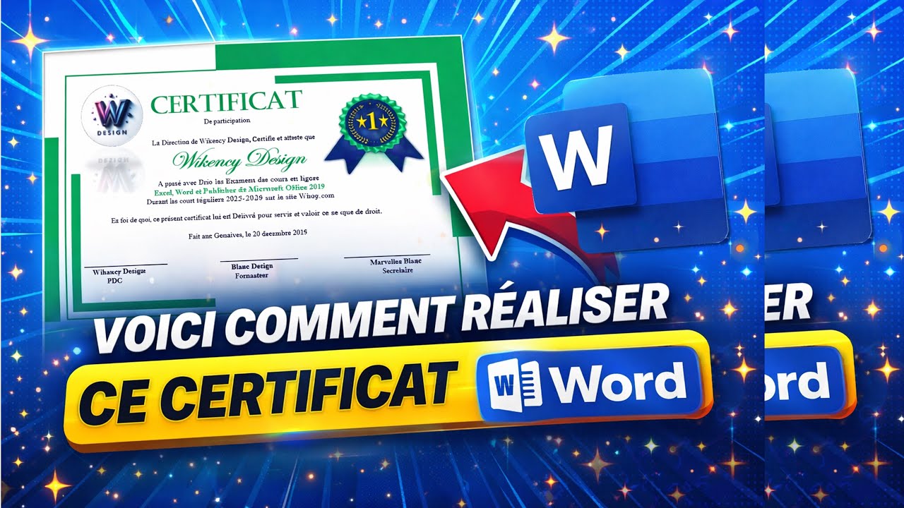Voici comment réaliser ce certificat professionnel sur Word (Facile & Rapide)