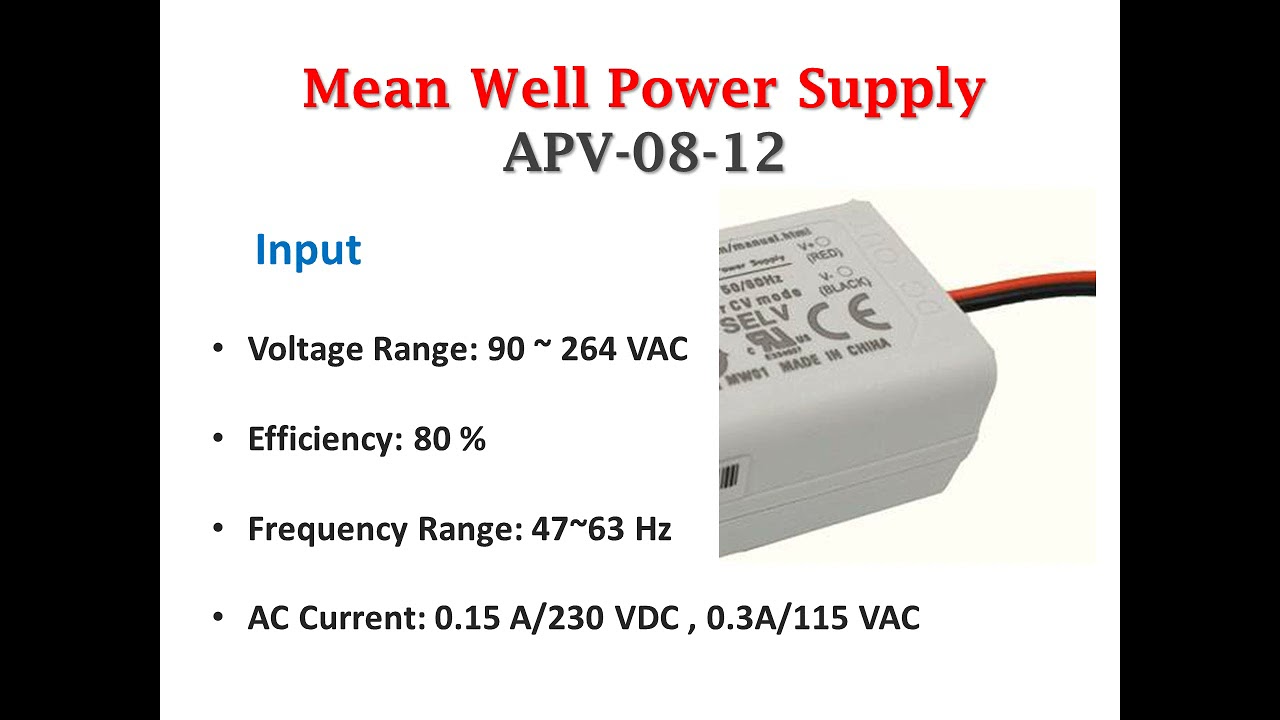 Meanwell APV-08-12 Single Output Switching Power Supply LED driver