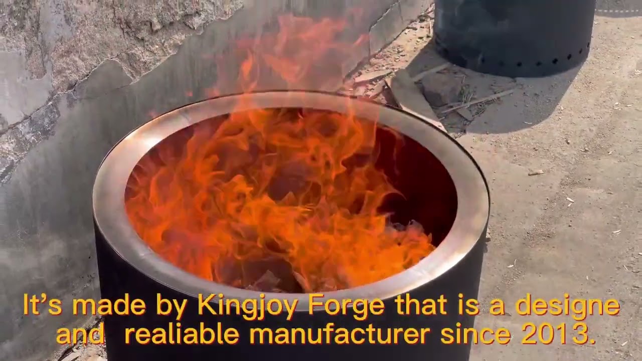 Portable stainless steel smokeless fire pit for camping, wood pellets stove.
