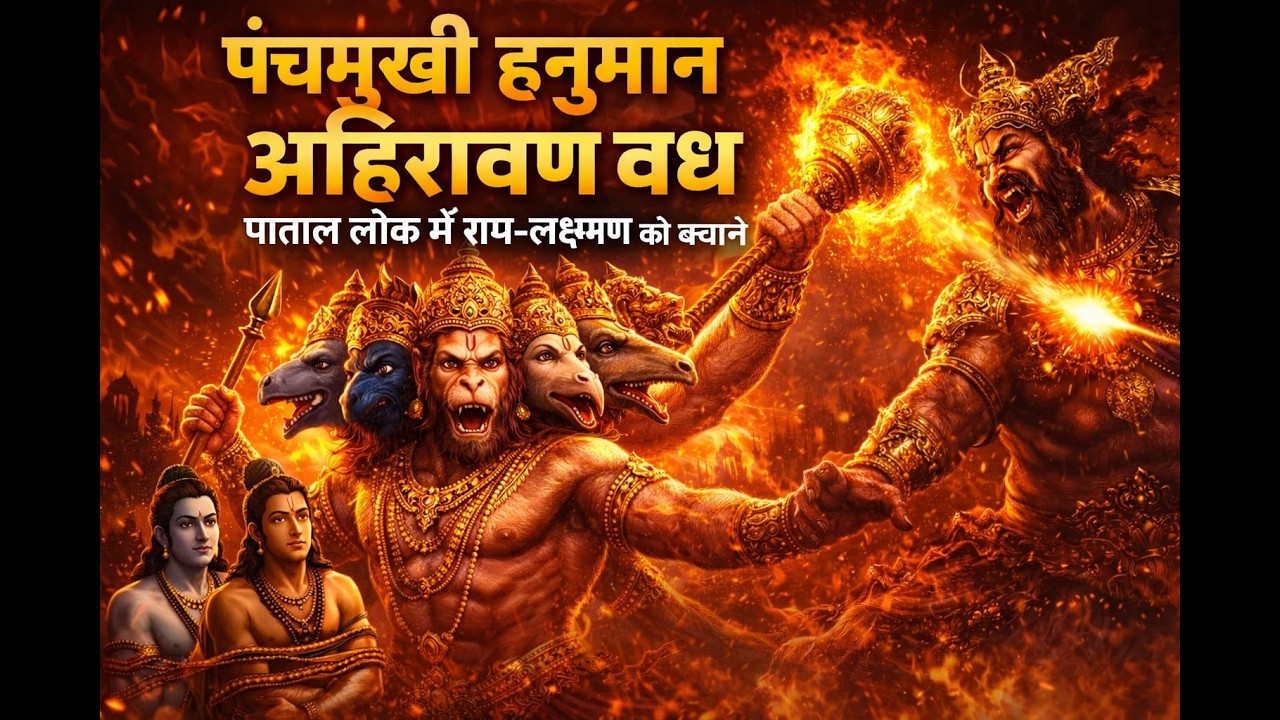 Panchmukhi Hanuman vs Ahiravan  पाताल लोक का सबसे खतरनाक युद्ध #ram #hanuman #dharmikvideo