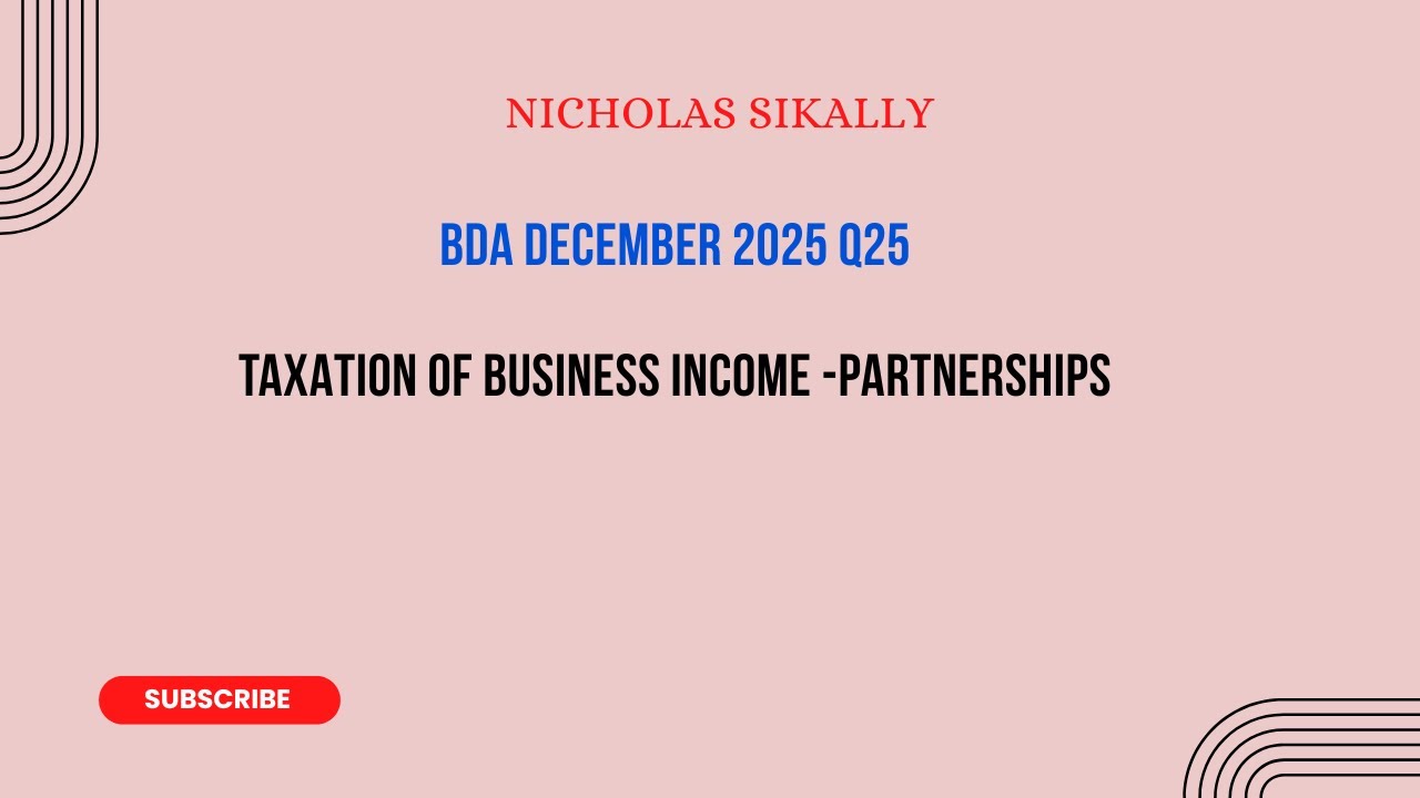 BDA, декабрь 2025 г., 25 квартал | Пошаговое объяснение налогообложения партнерств