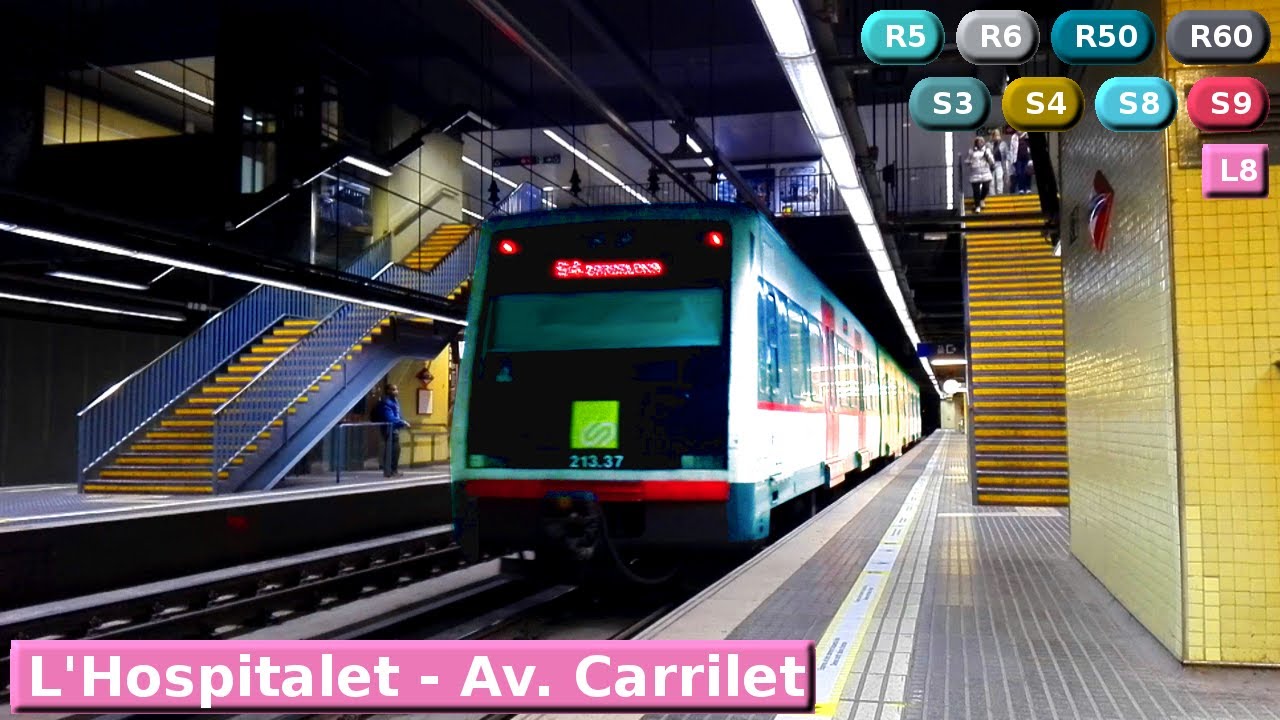 L'Hospitalet - Avinguda Carrilet L8 - S3 - S4 - S8 - S9 - R5 - R6 - R50 - R60 : FGC Барселона