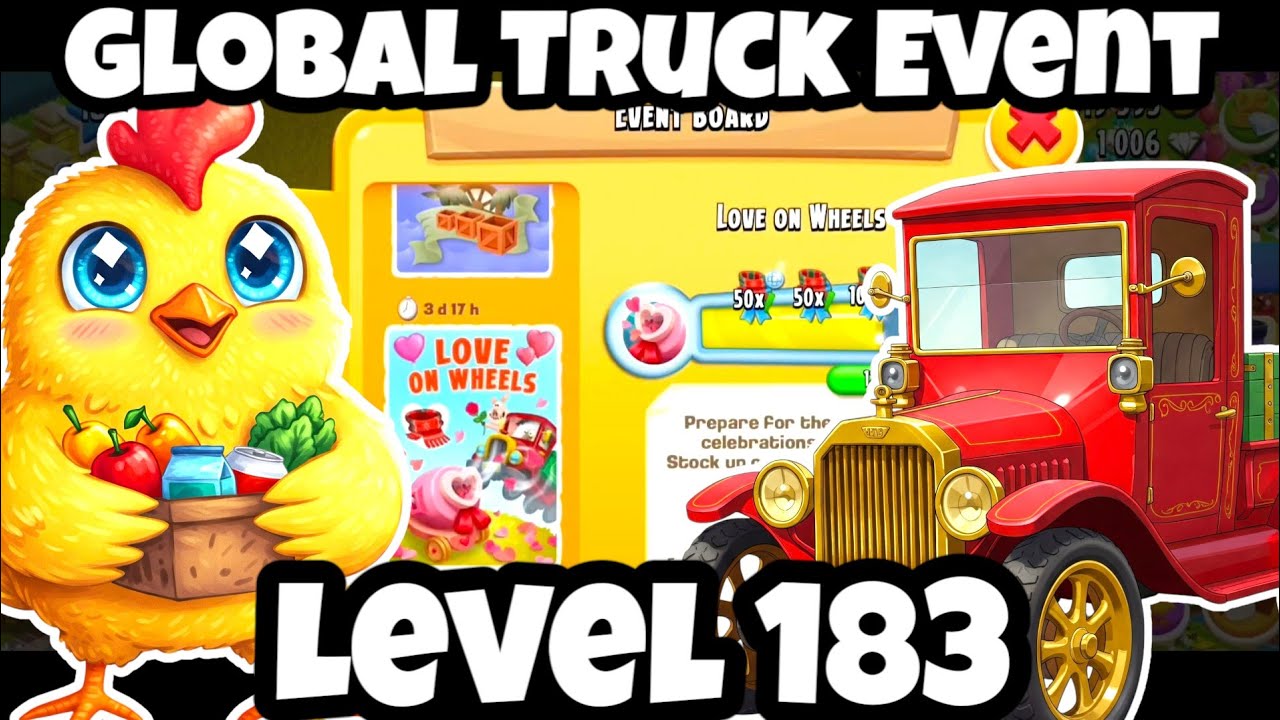 Hay Day Valentine's Day Love On Wheels Decoration Global Truck/Car Event Gameplay 🎁 Level 183