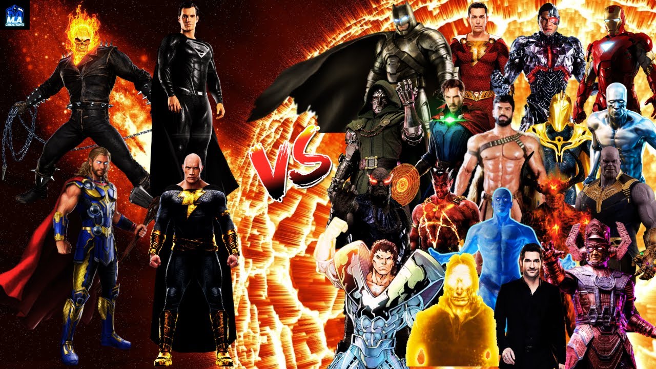 GhostRider, Superman, Thor, BlackAdam VS Marvel and DC | Four Round Fight..! 🤯🔥