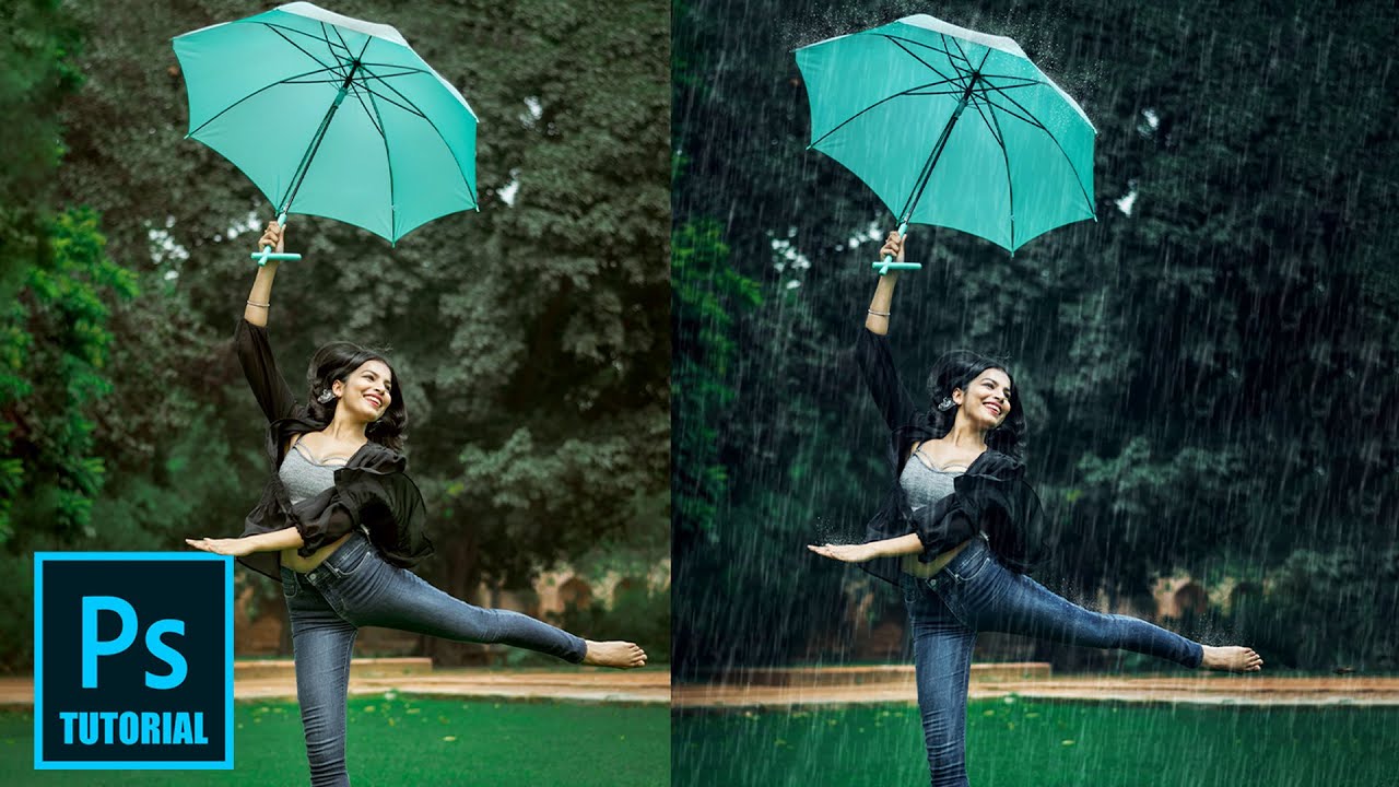 PHOTOSHOP Tutorial deutsch - Regen erstellen in Photoshop