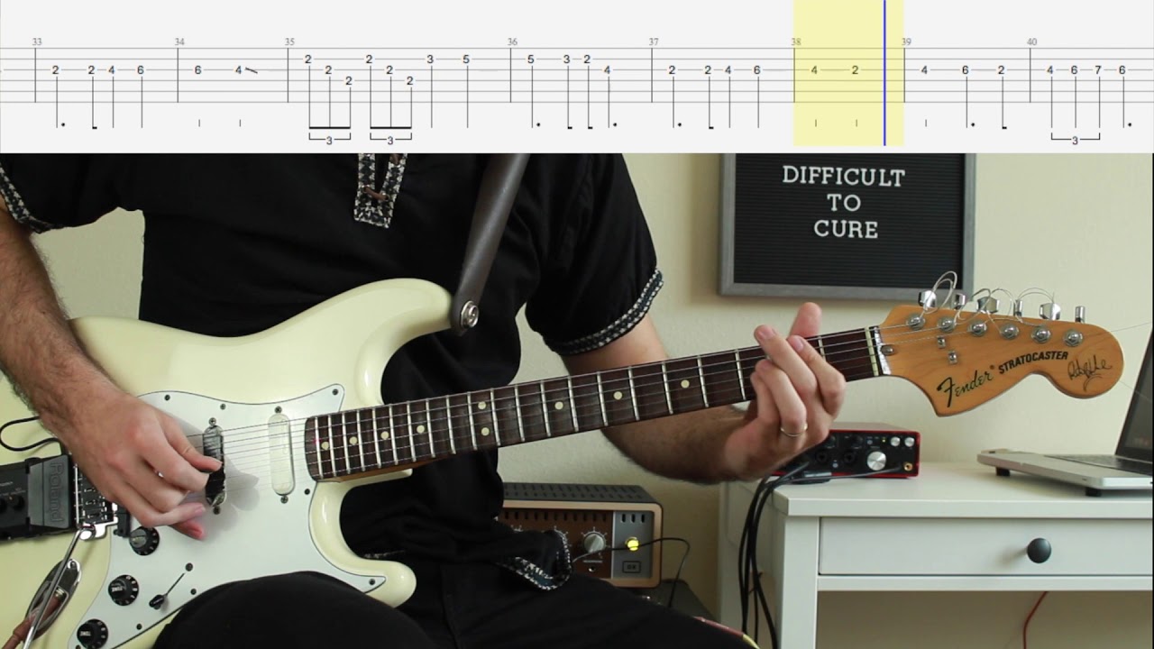 Deep Purple/Rainbow - Difficult to Cure/Beethoven Guitar lesson