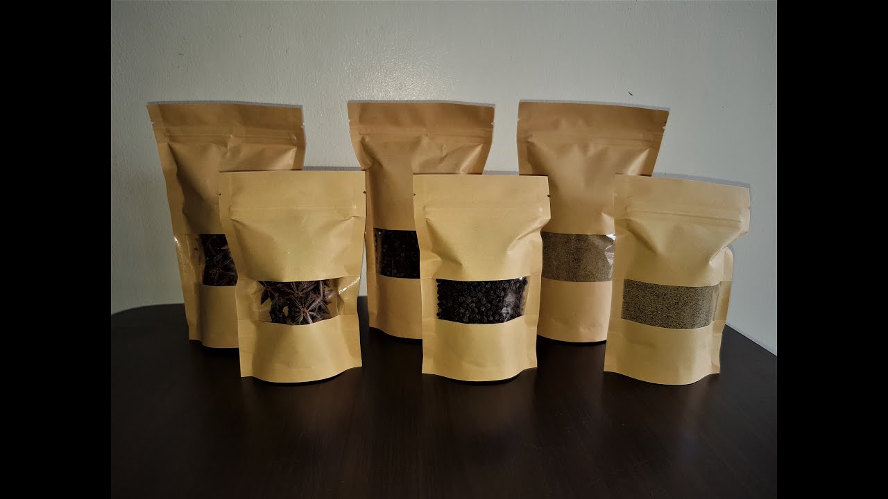 Stand Up Ziplock Kraft Pouch Packaging