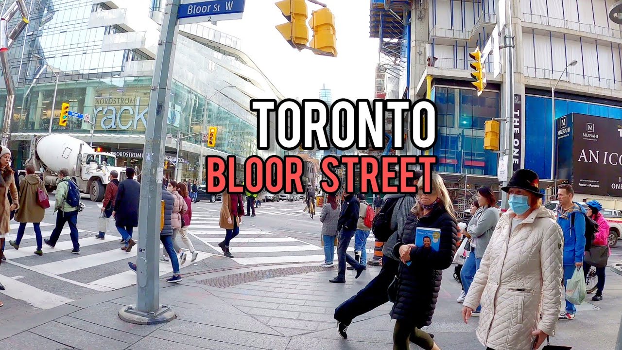 Toronto Downtown Bloor Street Walking Tour ,Canada 4K November 2021