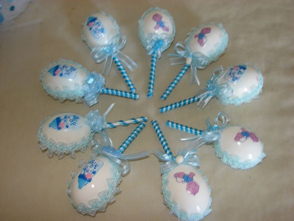 como hacer unos bonitos recuerdos para baby shower de cascaron de huevo