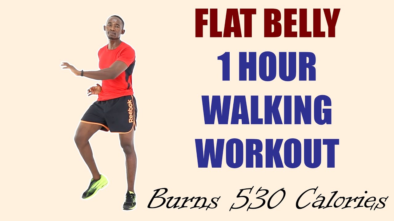 FLAT BELLY 1 Hour Walking Workout/ Walk at Home Fast Burn 530 Calories