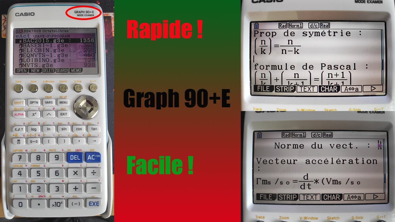 FAIRE UN PROGRAMME RAPIDE ET SIMPLE SUR GRAPH 90+E