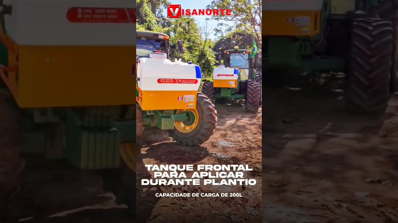 🔴 Tanque Frontal para Aplicação Durante Plantio.- Capacidade de carga de 200L.