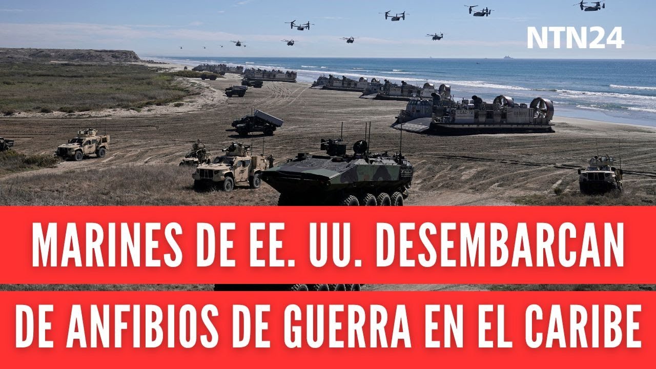 Tropas de EE.UU. son captadas desembarcando de anfibios en el Caribe en operaciones militares reales