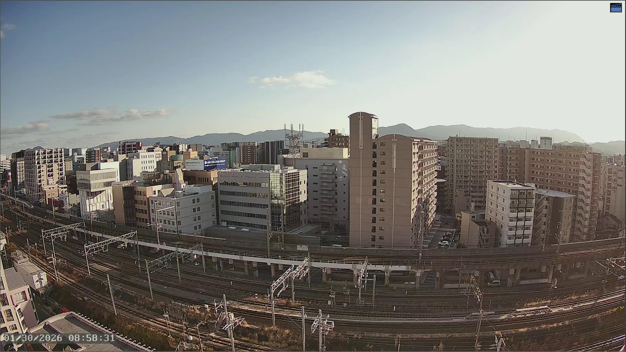 福岡・博多駅 ライブカメラ｜九州新幹線下り｜JR九州・鹿児島本線｜JR西日本・博多南線｜福岡の夜景｜日の出・朝日