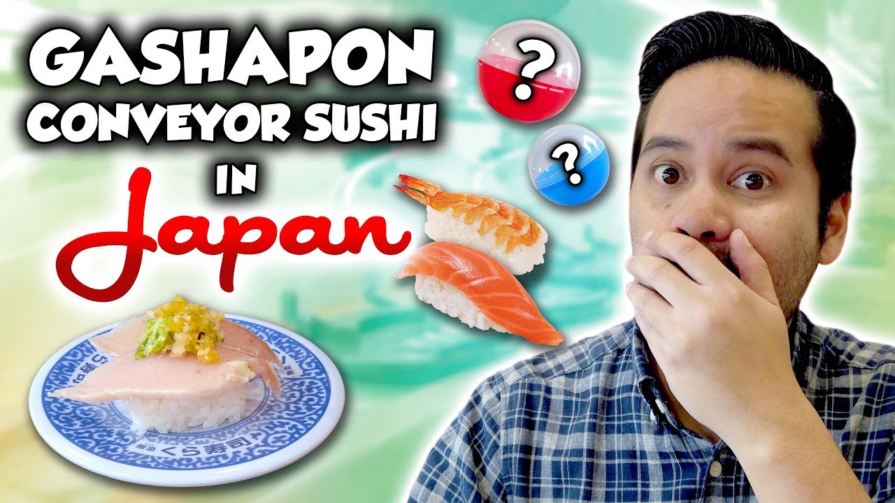 Gashapon conveyor belt sushi in Japan! Kura Sushi capsule toy adventure in Ikebukuro
