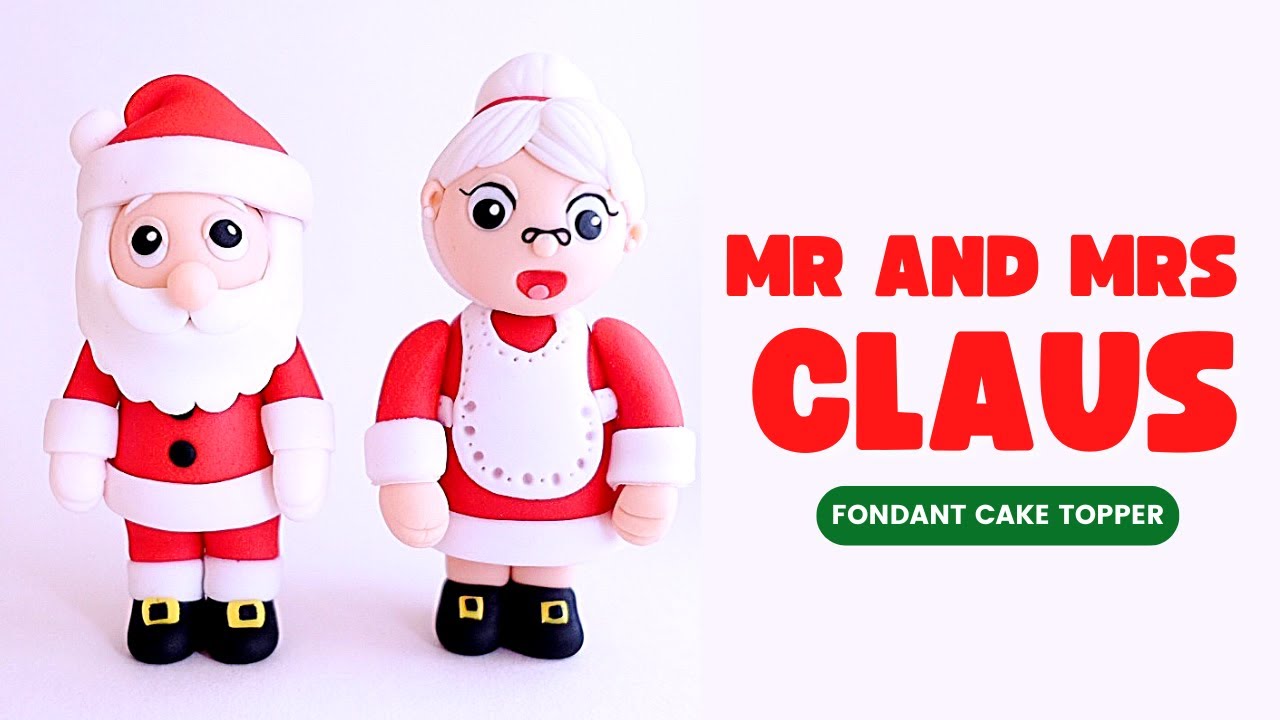 Mr and Mrs Claus | SANTA CLAUS Fondant Cake Topper | Christmas Edition