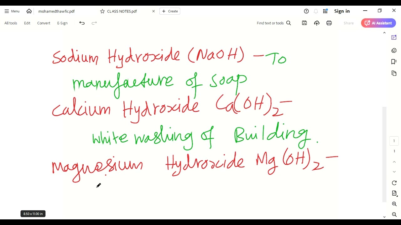 Science notes - salts