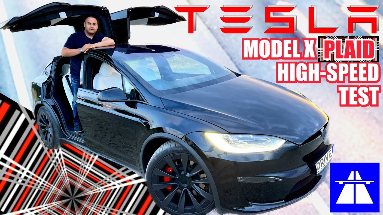 TESLA MODEL X PLAID ❌ High-Speed Autobahn Test | Wie viele KM❓ (200 km/h ⌀) 🔋90%🪫10%