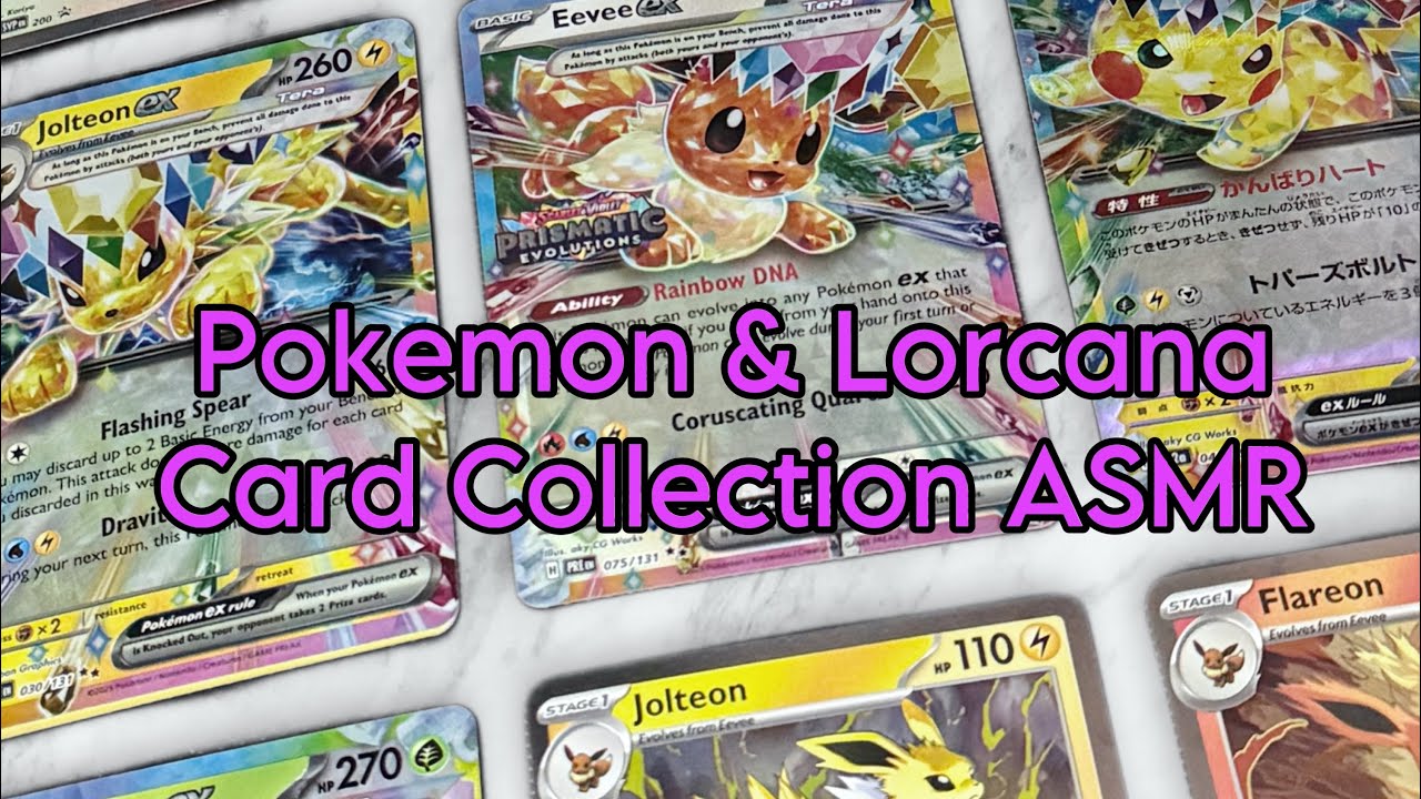 Pokemon & Lorcana Card Collection ASMR (whispers, tapping, page turning) #asmr #pokemon #lorcana 